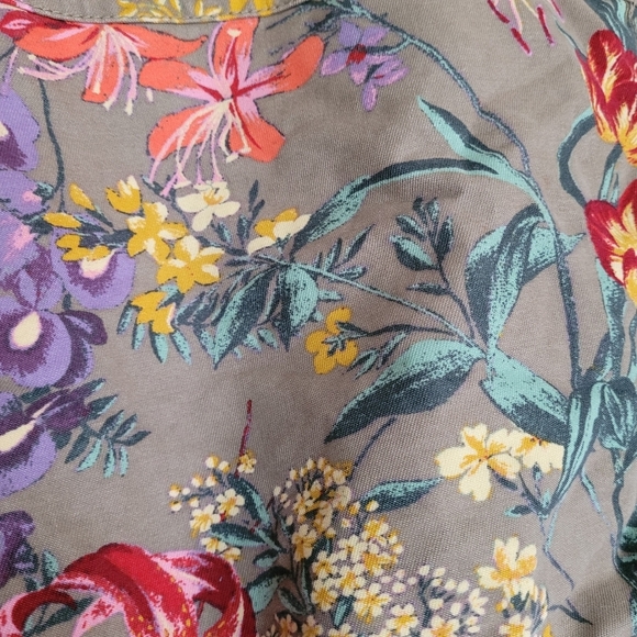 H&M Army Green Floral Utility Zip-Up Jacket Size Women's 4 - Picture 8 of 14